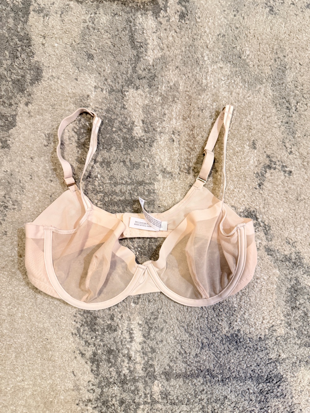 Auden Sheer Mesh Underwire Bra in Nude - Women Intimates & Sleepwear